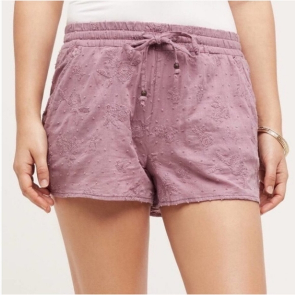 Anthropologie Pants - ✨5/$25✨ Anthropologie purple embroidered shorts